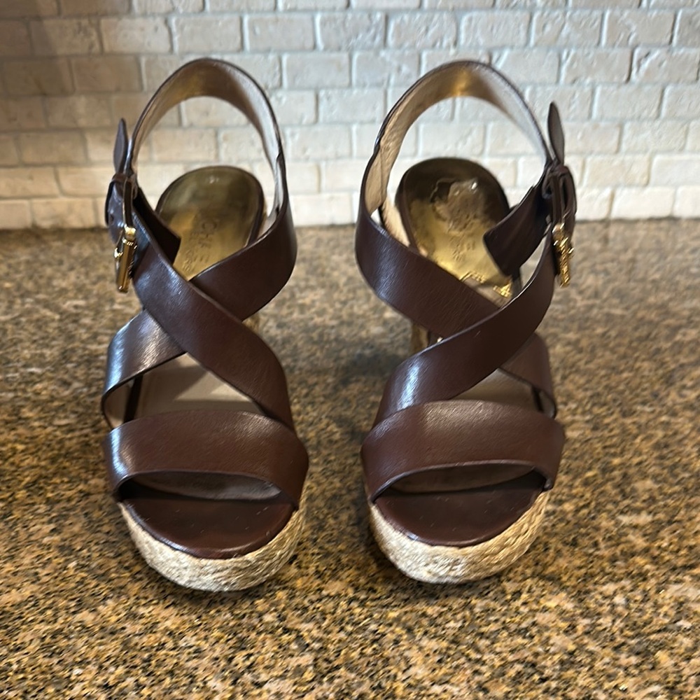 MICHAEL Michael Kors Giovanna Leather Espadrille Wedge Sandal